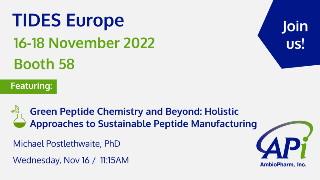 AmbioPharm Green Peptide Chemistry at TIDES Europe