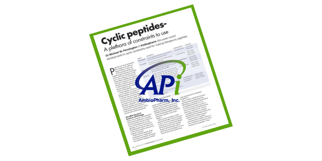 AmbioPharm Cyclic Peptides Article in Specialty Chemicals Magazine